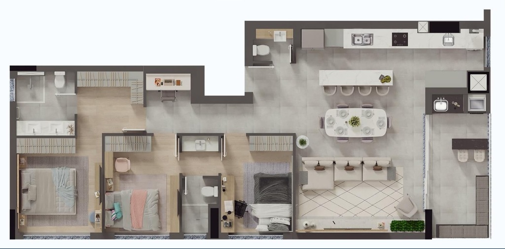 Planta 02 - 3 dorm 128 45m�