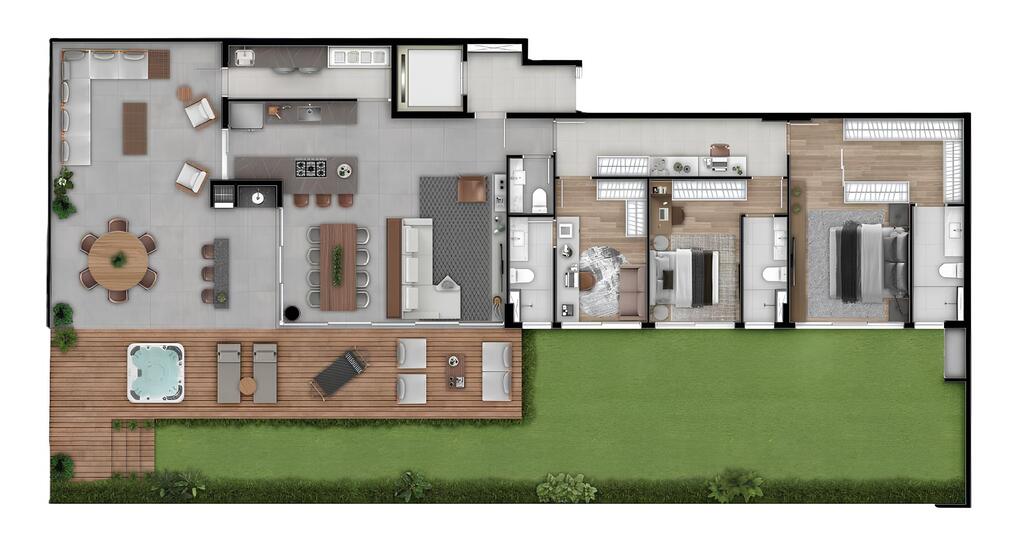 Planta 07 - 3 dorm 302,95m� - garden