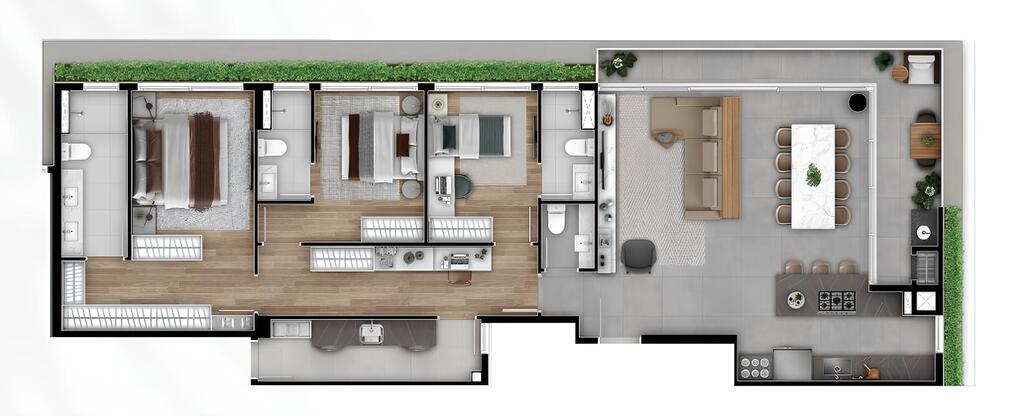 Planta 01 - 3 dorm 136,83m�