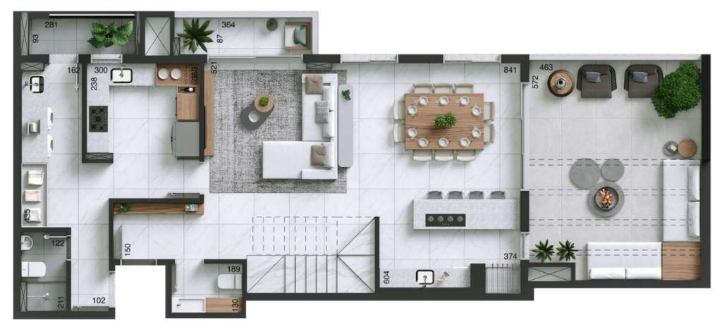 Planta 05 - 3 dorm 232m� - cobertura duplex - inferior