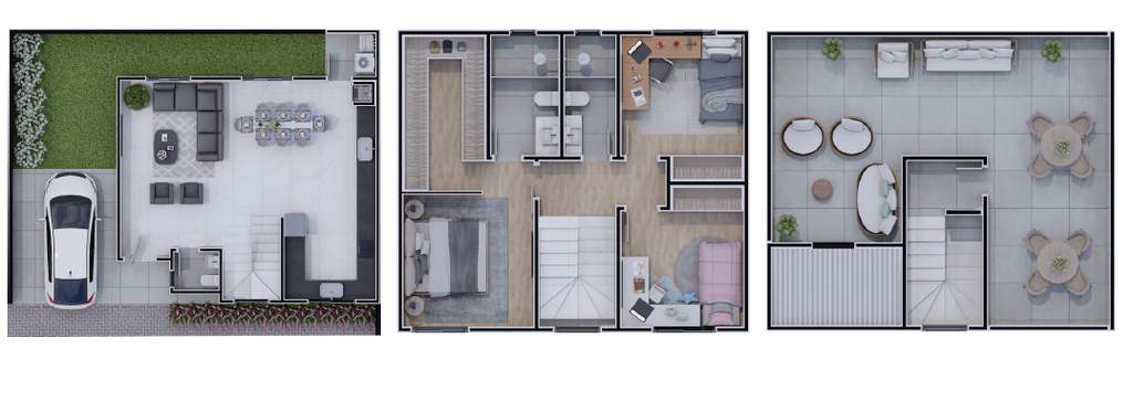 Planta 02 - 3 dorm 131m�