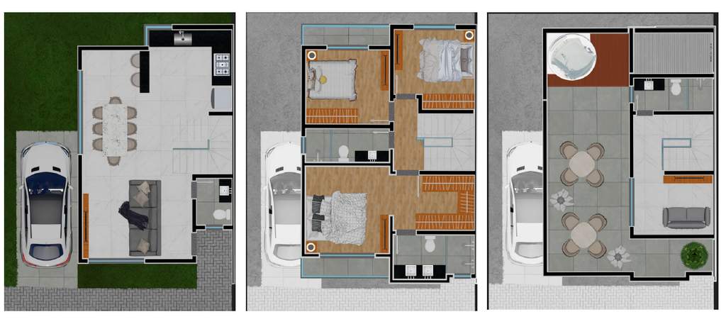 Planta 01 - 3 dorm 166m²
