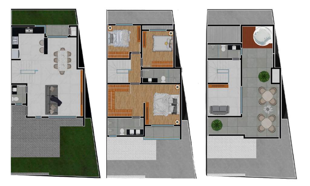 Planta 02 - 3 dorm 188m²