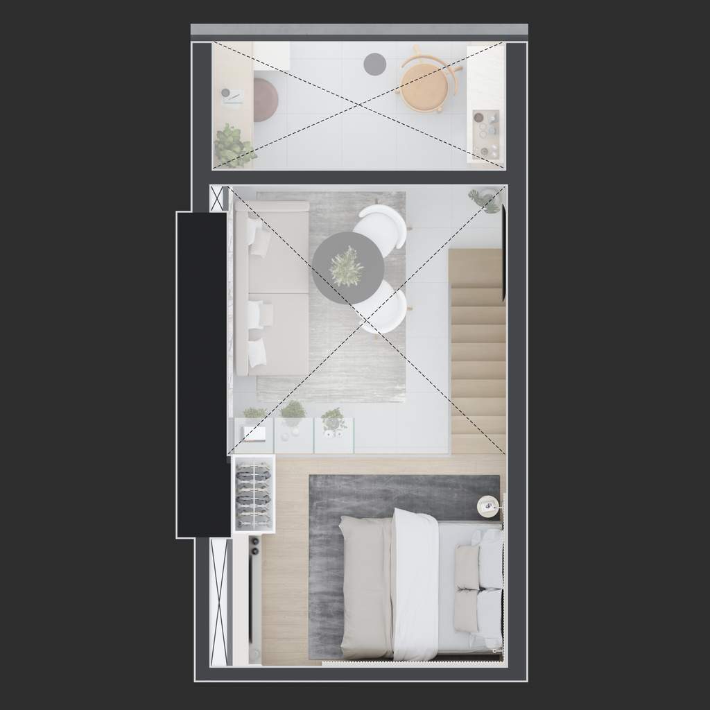 Planta 02 - 1 dorm 24m� - loft - superior