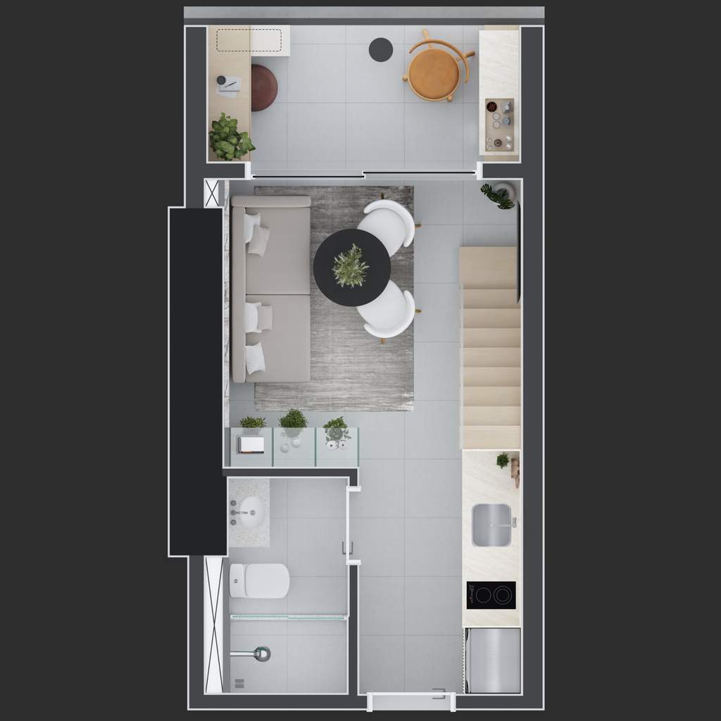 Planta 01 - 1 dorm 24m� - loft - inferior