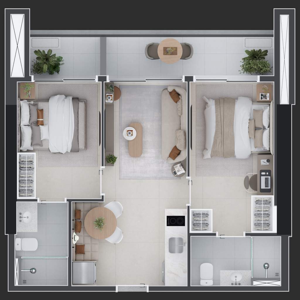 Planta 10 - 2 dorm 54m�