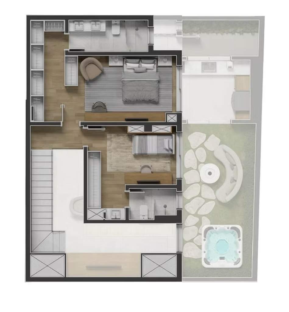 Planta Garden 3 - 3 dorm 184m� - duplex - superior