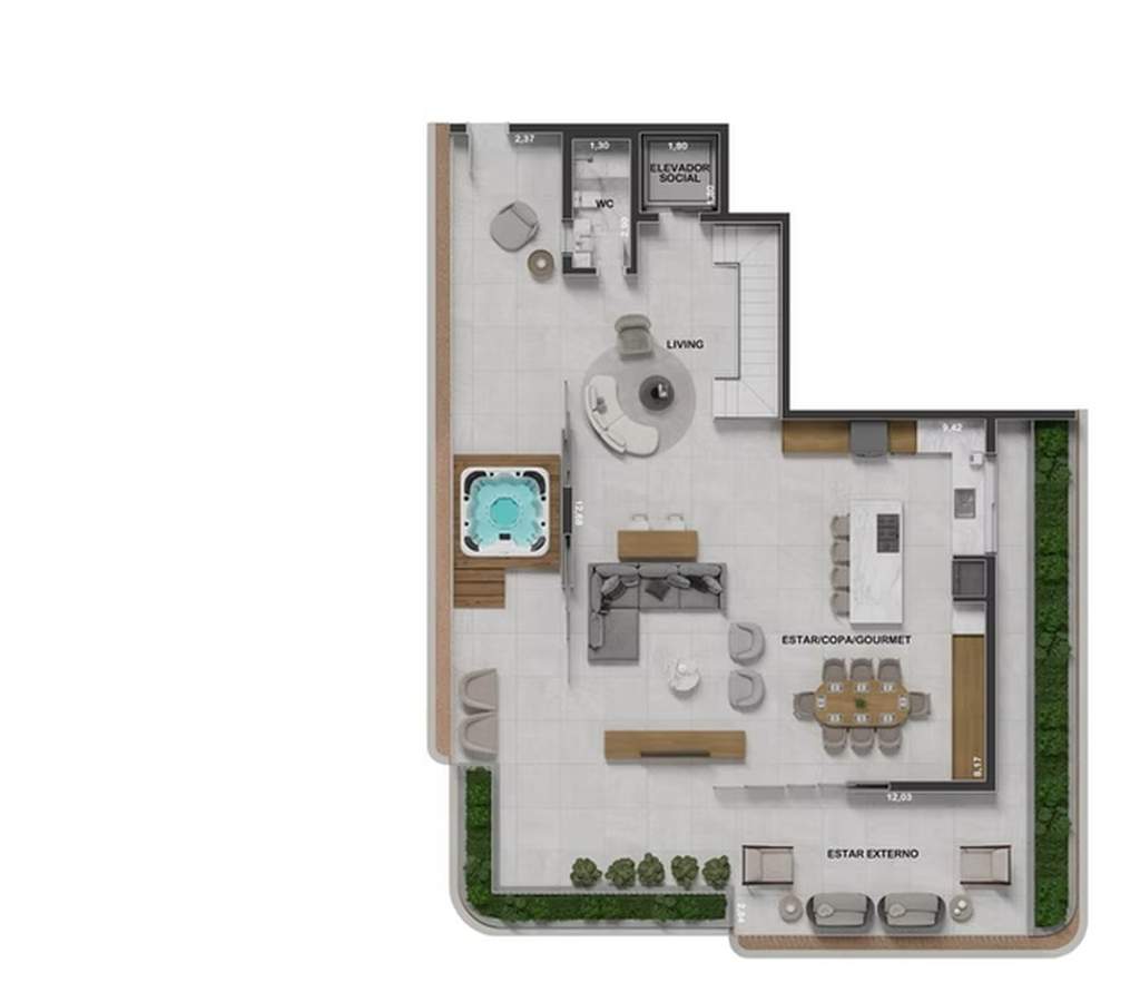 Cobertura final 5 - 4 dorm 417m� duplex superior