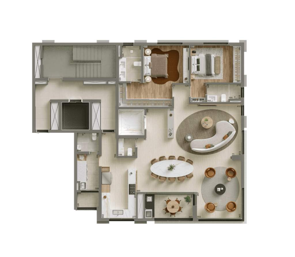 Planta 02 - 2 dorm 162m² - opção