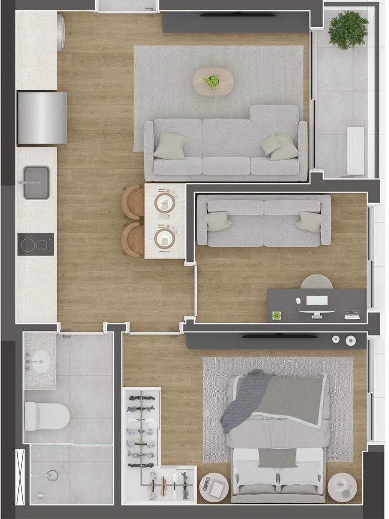 Planta 05 - 2 dorm 39m�