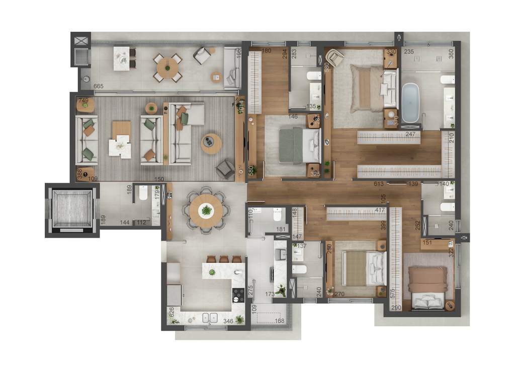 Planta 05 - 4 dorm 190m�