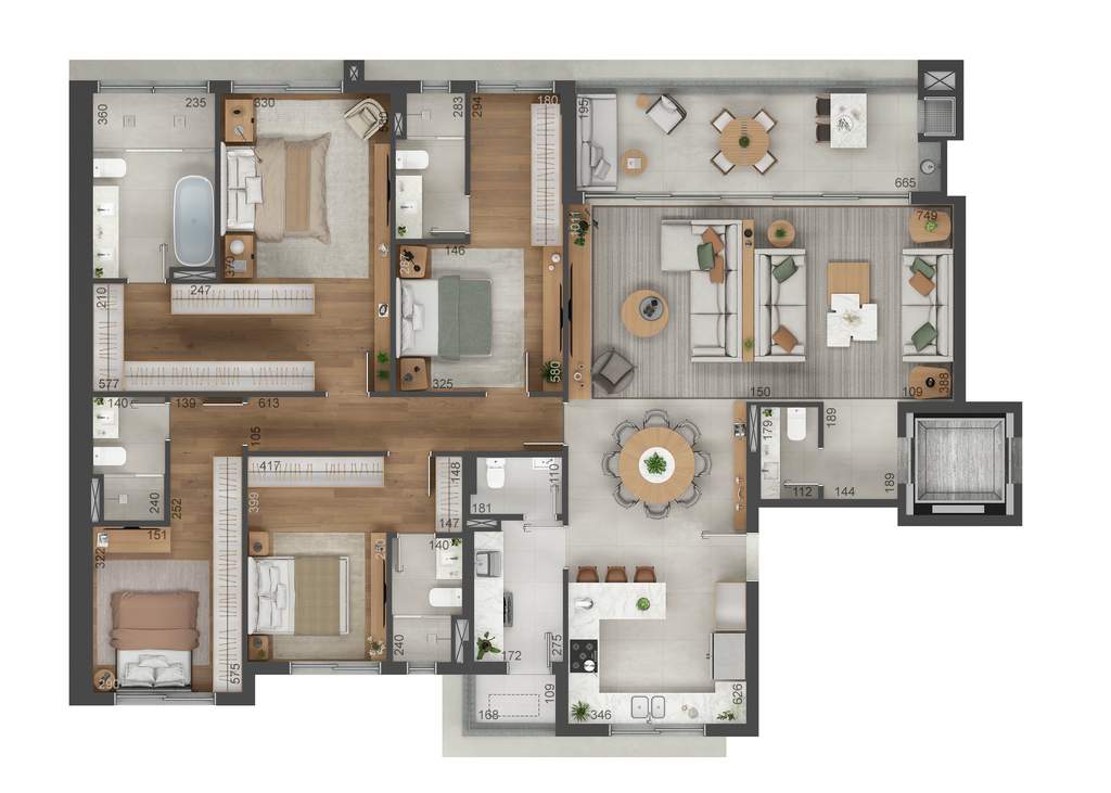 Planta 06 - 4 dorm 191m�