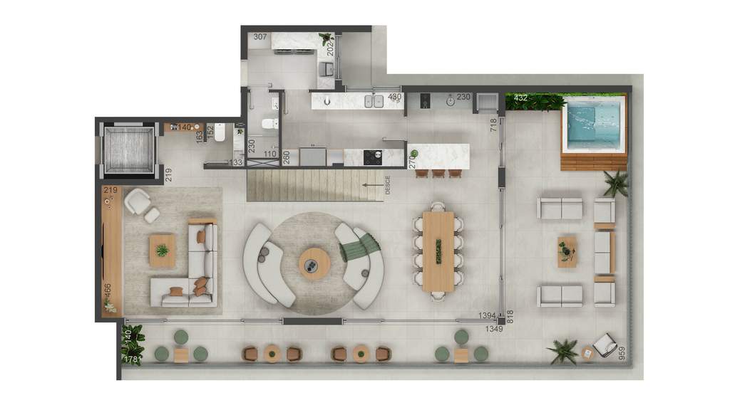 Planta 23 - 4 dorm 389m� - cobertura duplex - superior