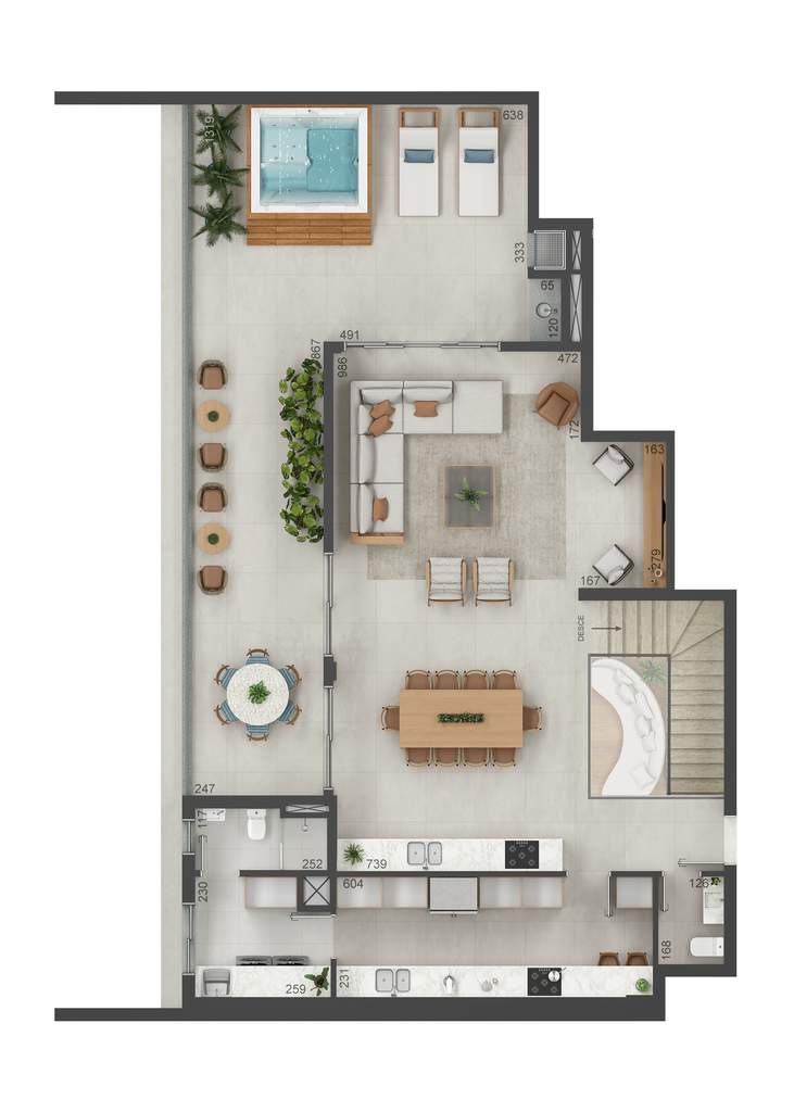Planta 15 - 4 dorm 318m� - cobertura duplex - superior