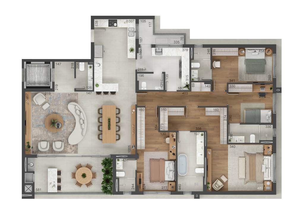 Planta 07 - 4 dorm 211m�
