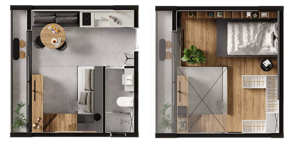 Planta 07 - 1 dorm 39,40m� - loft