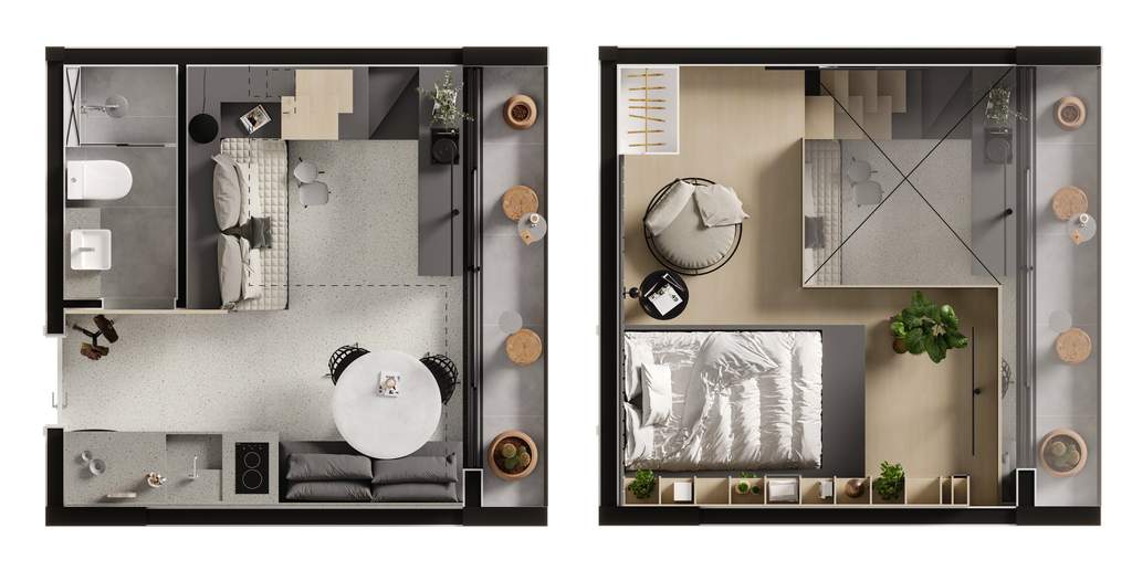 Planta 04 - 1 dorm 35,15m� - loft