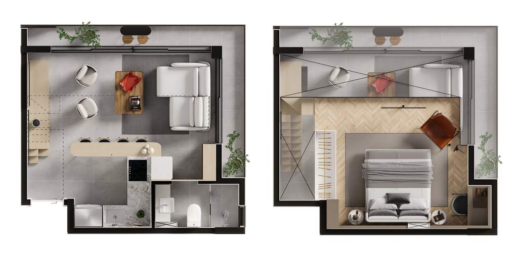 Planta 09 - 1 dorm 52,27m� - loft