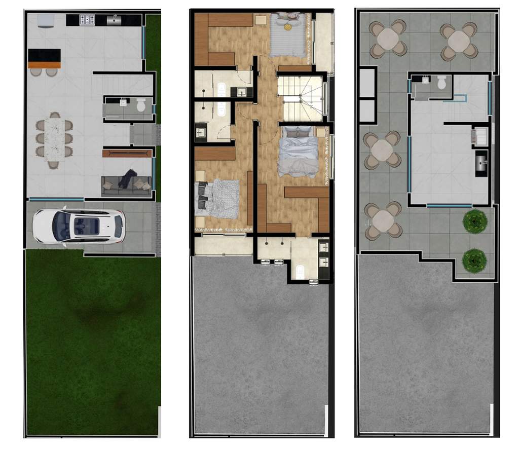 Planta 02 - 3 dorm 204m²