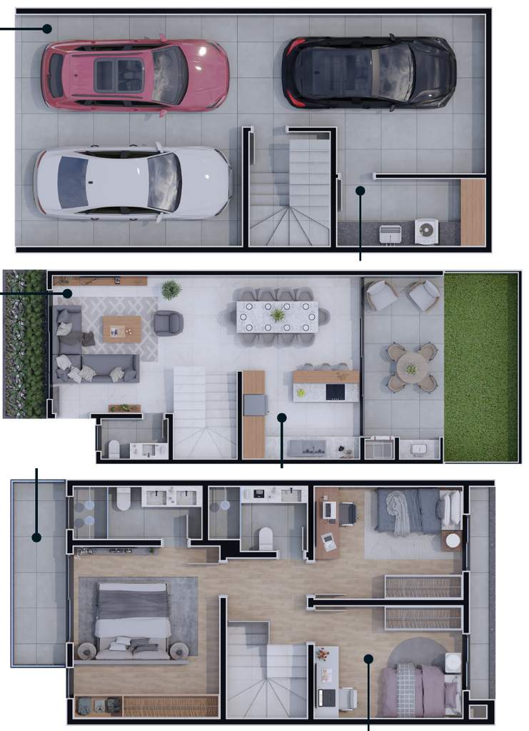 Planta 01 - 3 dorm 210m�